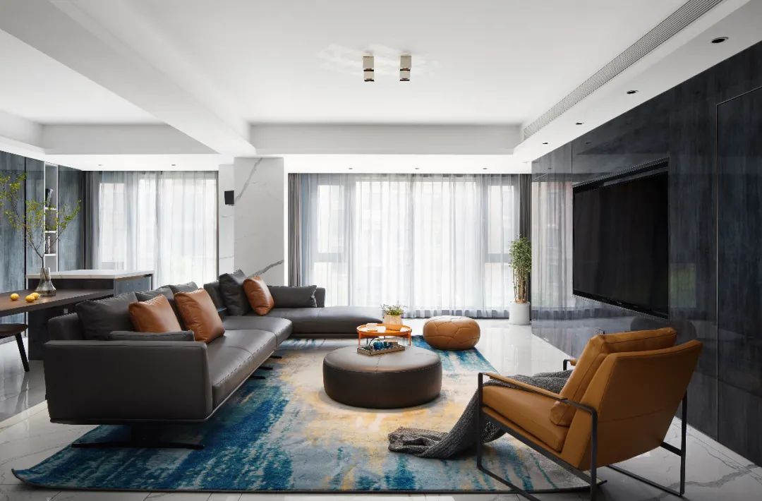 现代轻奢大平层 | 灰奢有度的中央御景社交空间-19