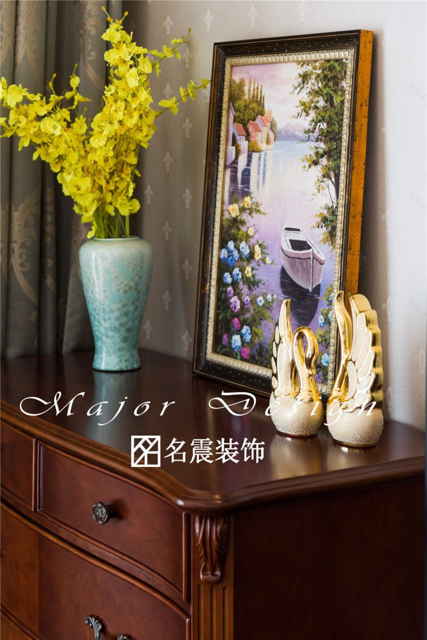 新洲花苑 130㎡美式混搭家居,自由浪漫的生活空间-19