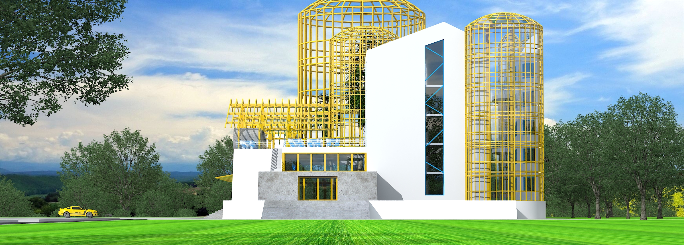 水泥管餐厅,民宿酒店设计丨狮子座自建房\别墅设计-2