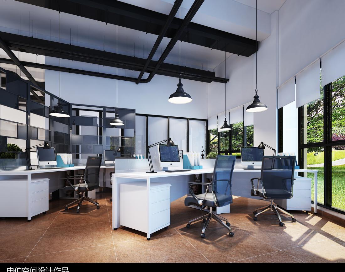 现代极简风格科技公司办公室装修设计案例-10