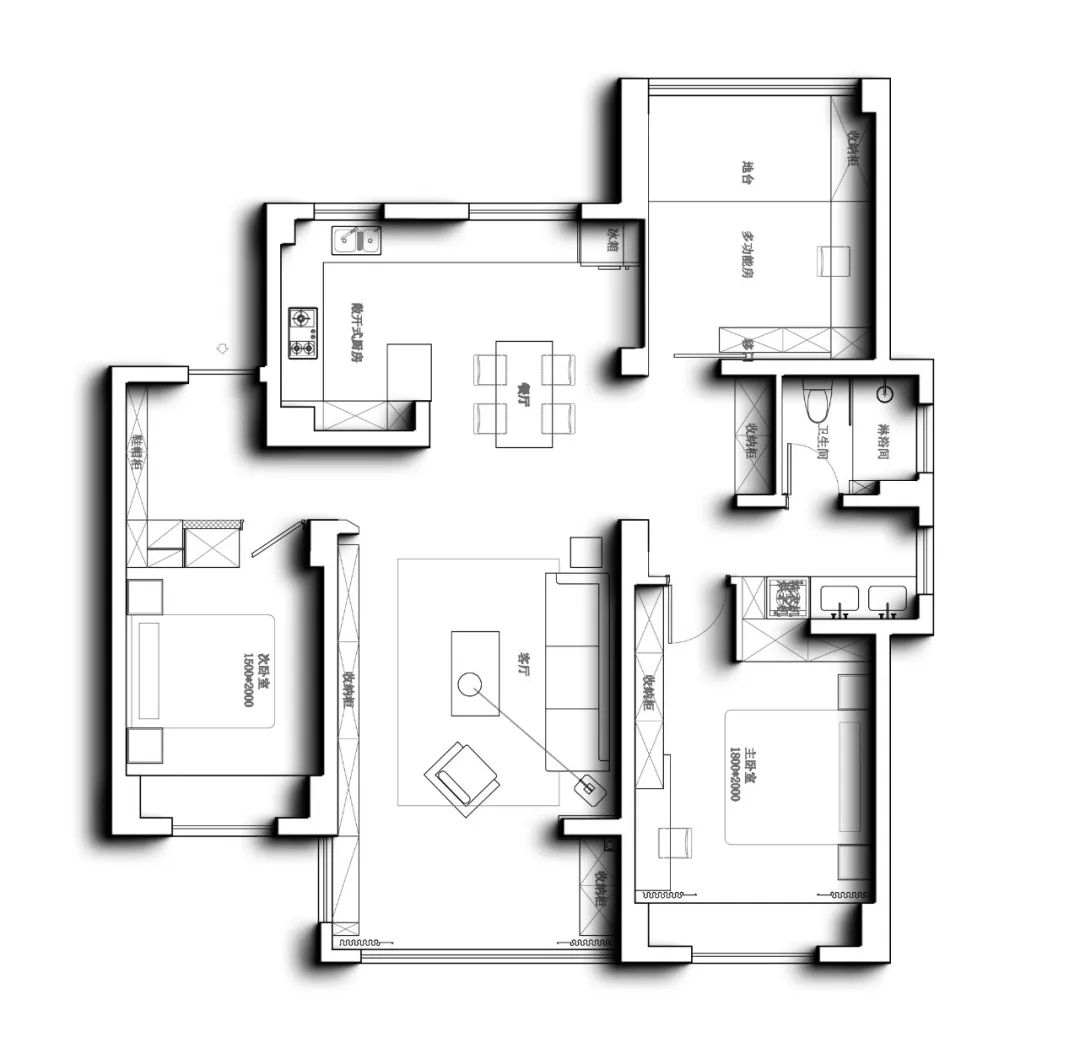 120㎡现代空间,舒适独居的收纳与色彩艺术丨中国滁州丨山舍建筑设计-39