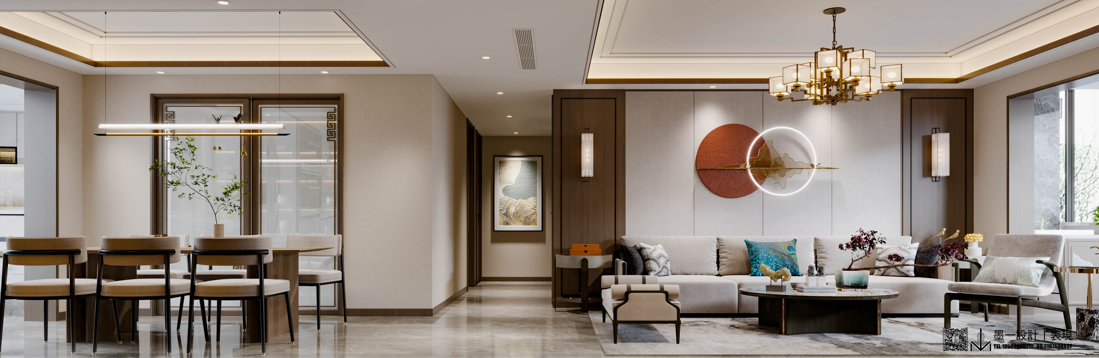 新中式客厅设计-7