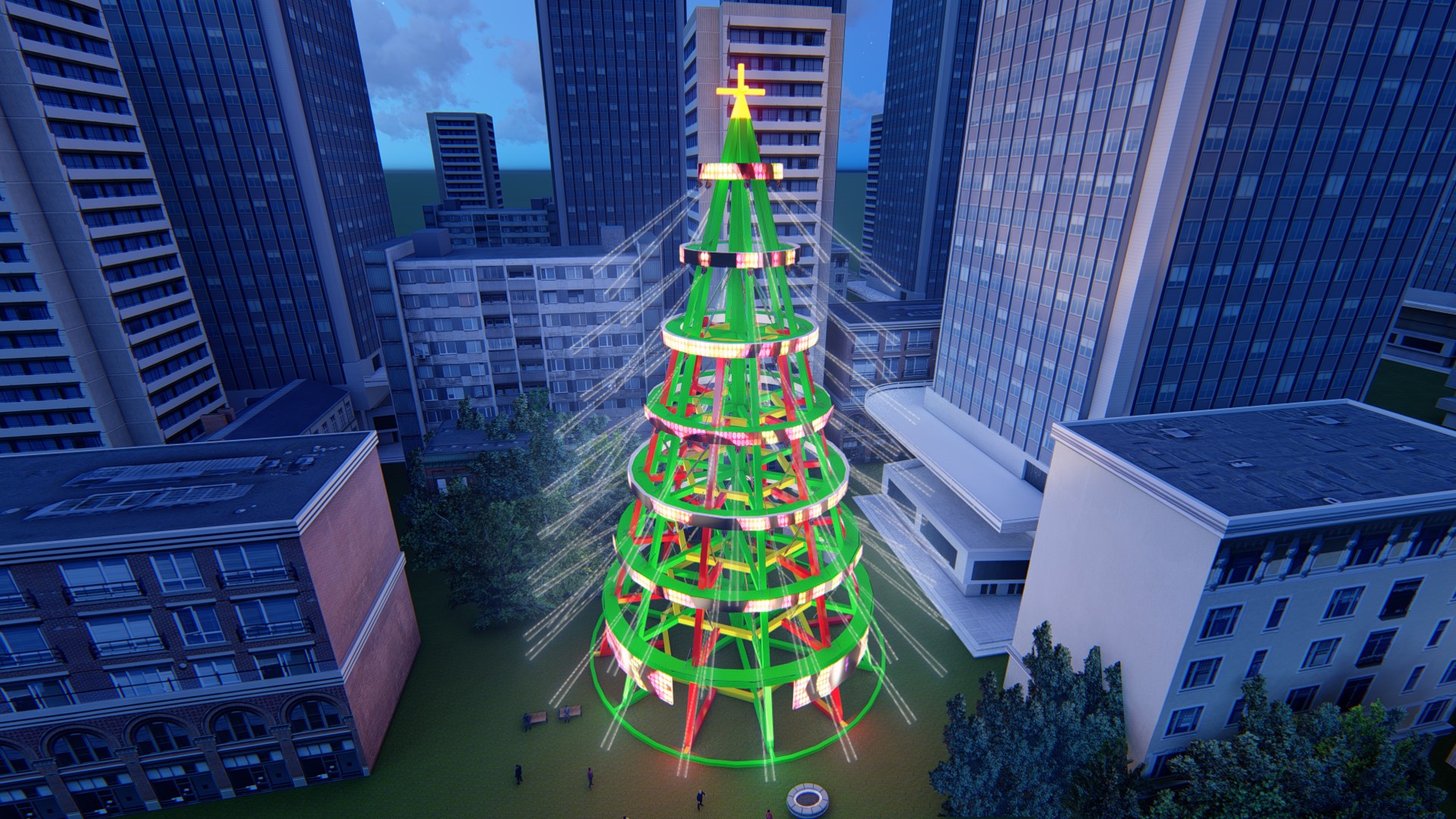 Árvore de Natal em LED - para praças públicas-12