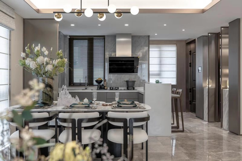 上善若水 | 鸿坤理想城上叠样板间的赖特式有机设计-39