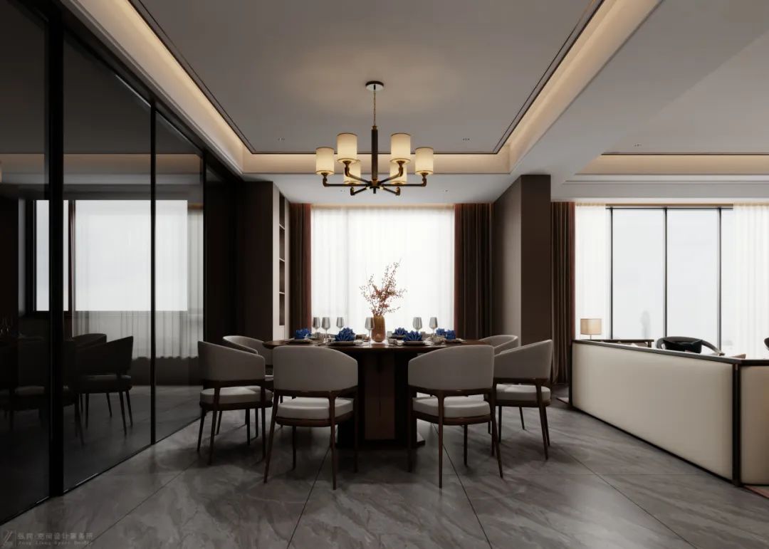 湖南浏阳长兴城 500㎡新中式叠墅丨中国湖南丨纵向·空间设计-10