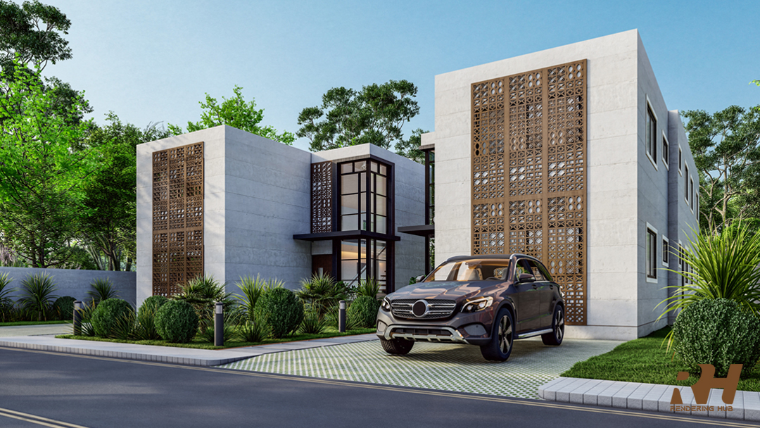 Residential Pool House Design & 3D Rendering-4