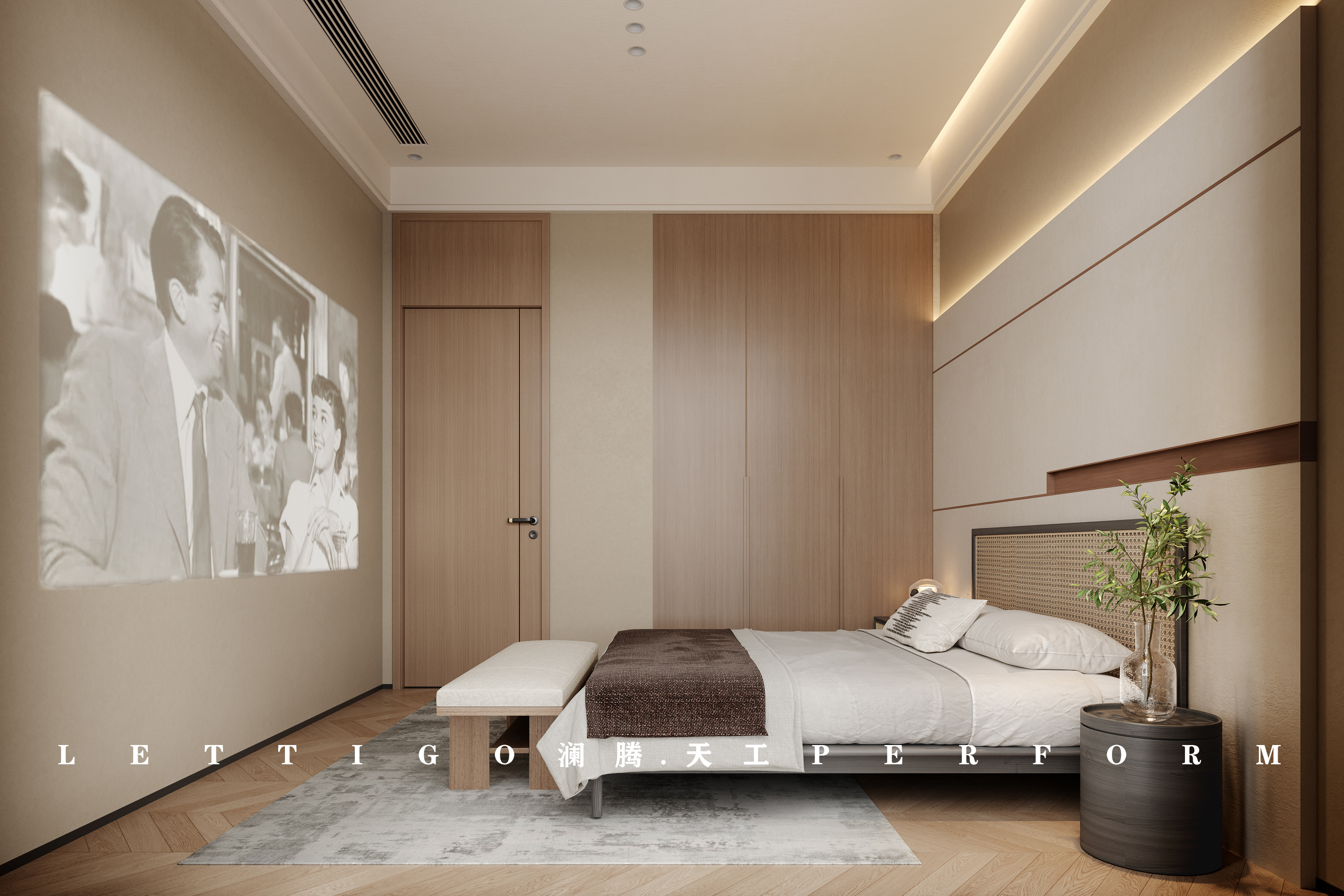 原木风温馨现代别墅，整个空间给人传递舒适的美感-17