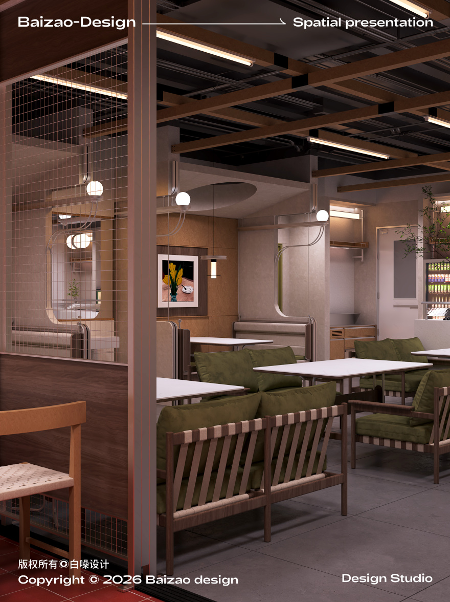 一场关于色彩与光线的构建 韩料店空间设计-18