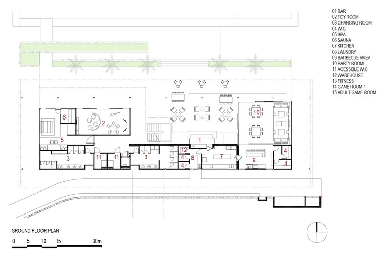 巴西自然景观中的社交俱乐部总部-11