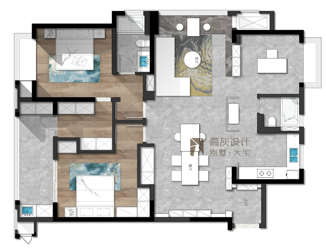 南广场花园现代简约家居设计丨高灰设计-13