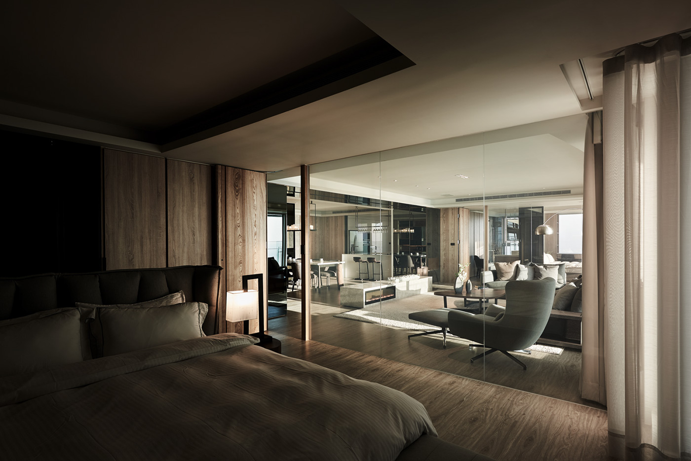 现代简约住宅光合作用设计 原木玻璃窗打造自然空间-14