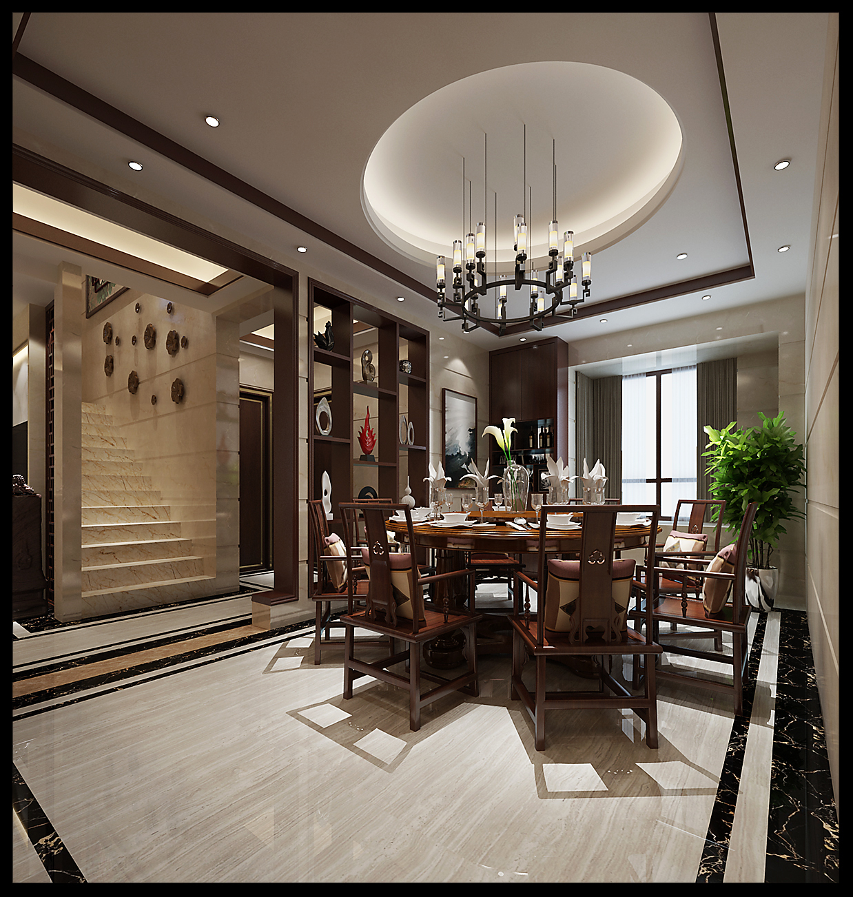 新中式 中式古典 奢华家装别墅样板房-10-4