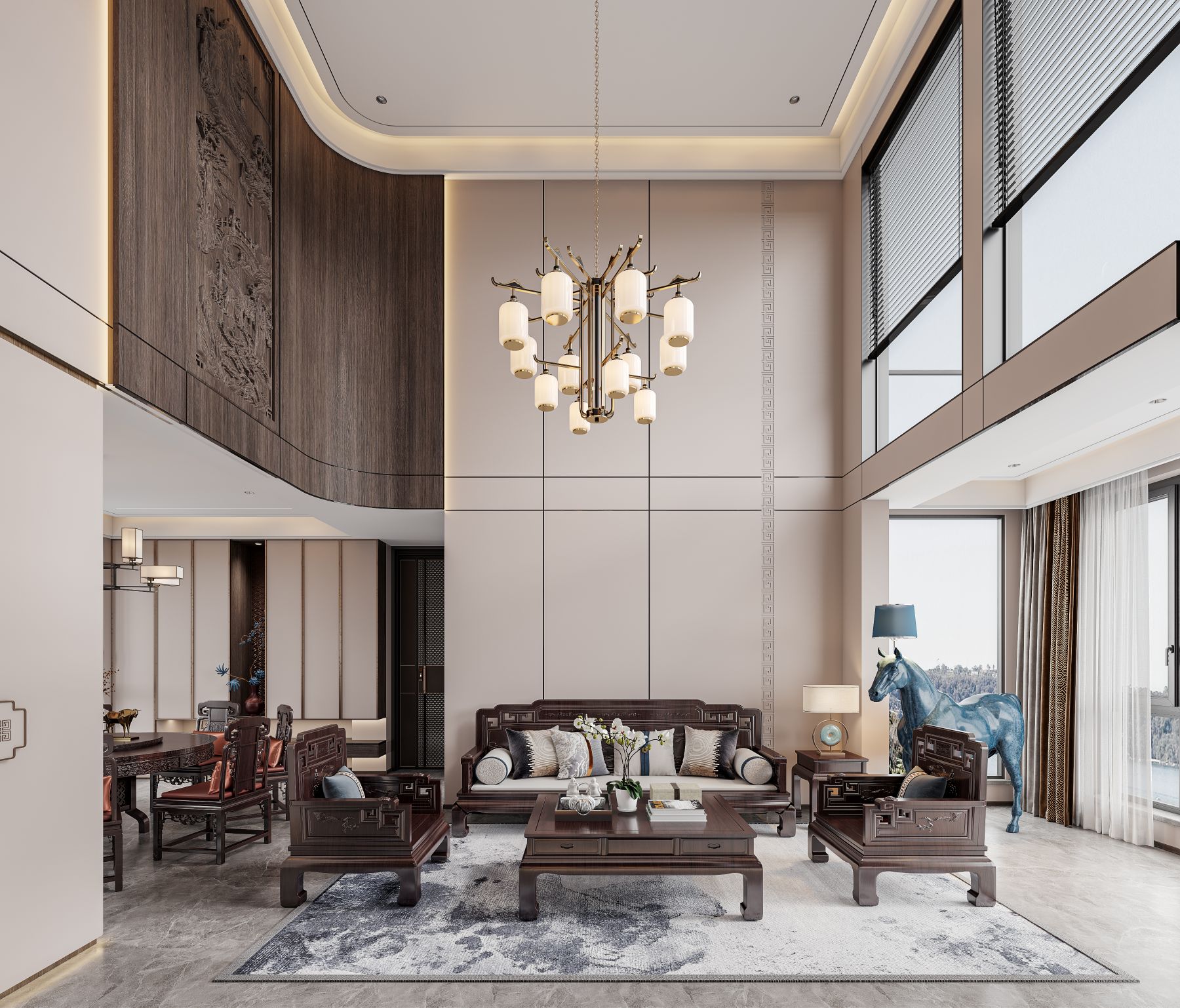 尚书苑刘总复式楼新中式风格设计丨中国湖北-3