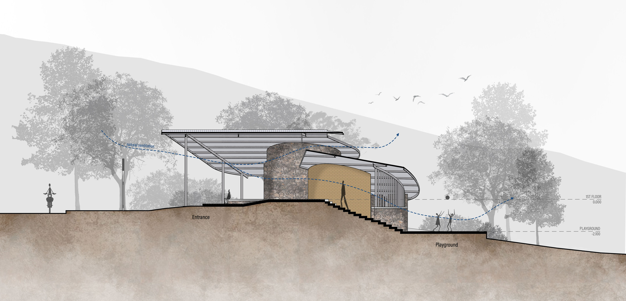 乡村幼儿园建筑丨1+1>2 Architects-23