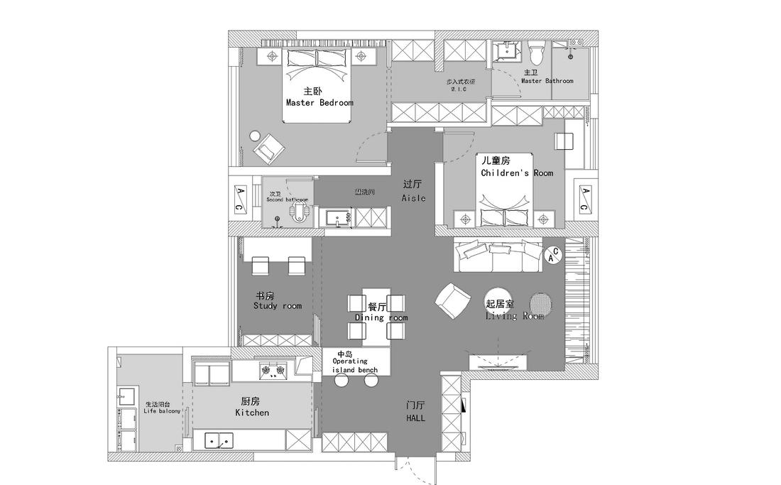 喜屋设计|| 红 | 套二空间魔法变身,定制幸福绿意生活-2