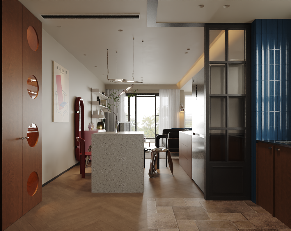 深圳如愿空间设计丨卓越和奕府93㎡，在生活的框架里注入包豪斯的浪漫秩序-9