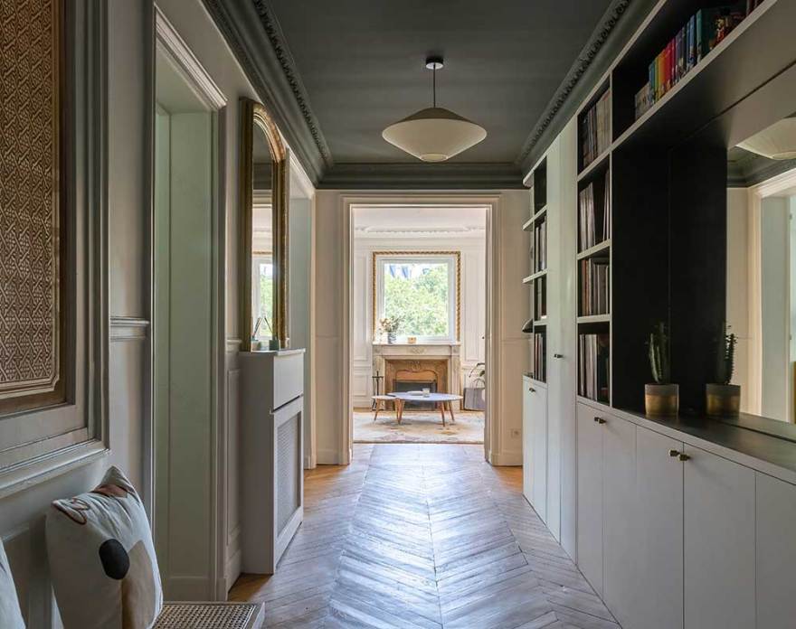 巴黎 16 区优雅公寓设计,展现深色调的独特魅力-13