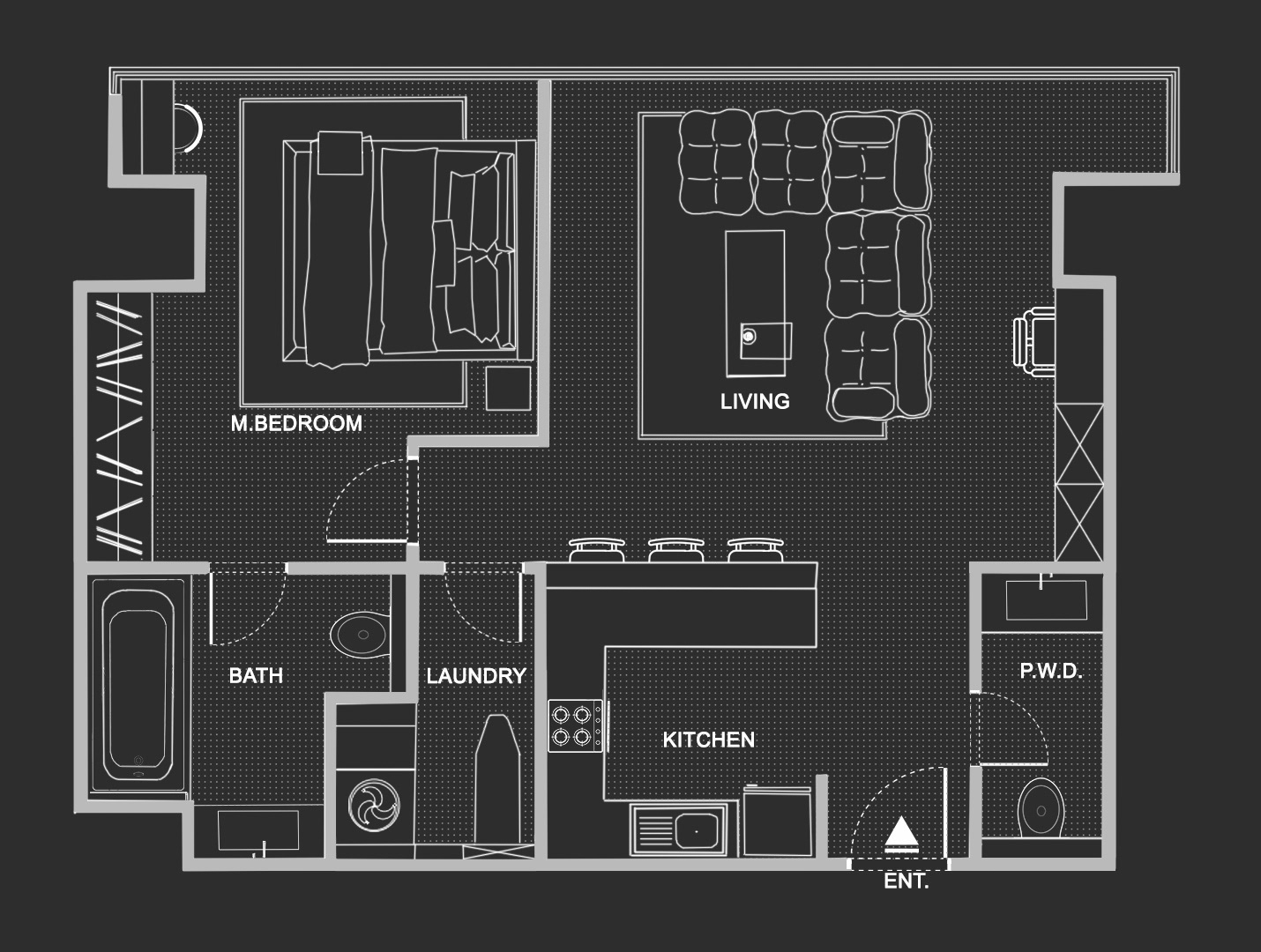 小型公寓室内设计丨阿联酋迪拜丨CGI-20