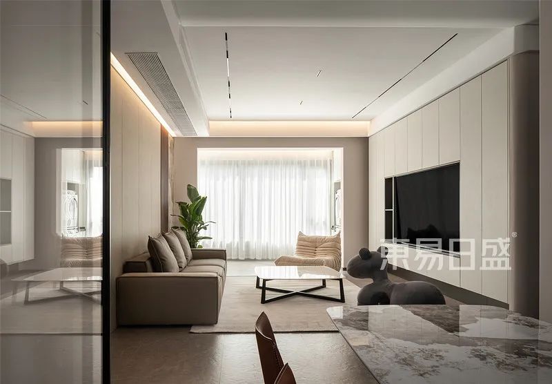 177㎡现代简约四居室|不只是无主灯，还打通阳台入客厅-16