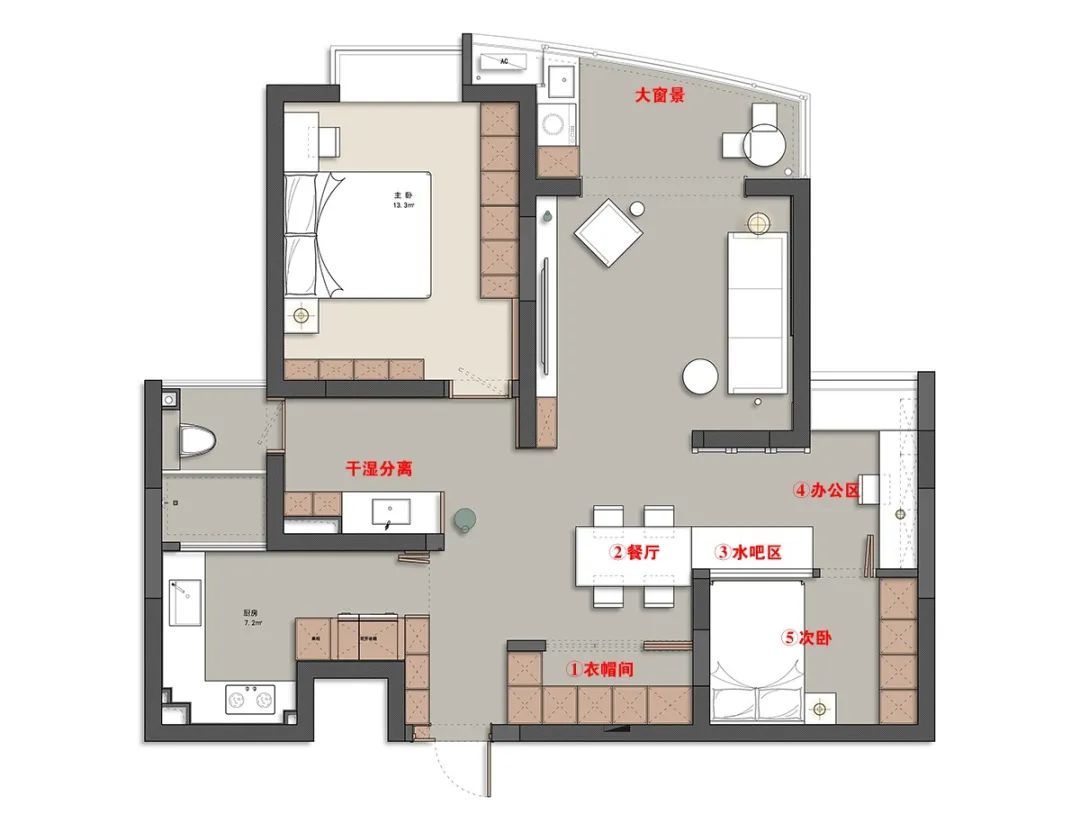 80m²现代简约婚房设计丨大炎演绎-15