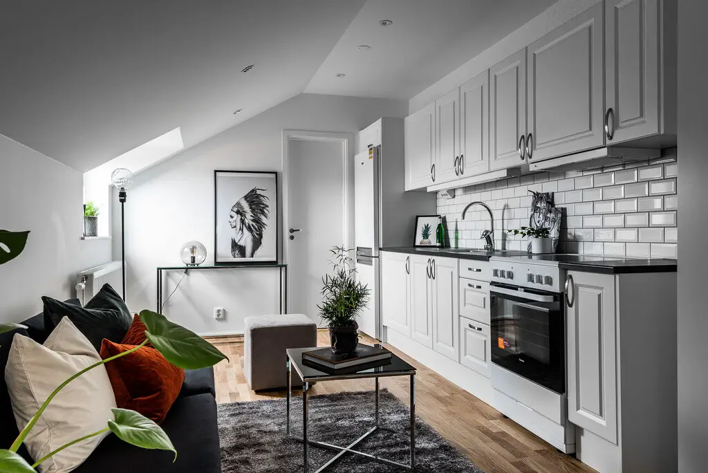 瑞典双室对比 | 女性化与中性空间的室内设计魅力-12