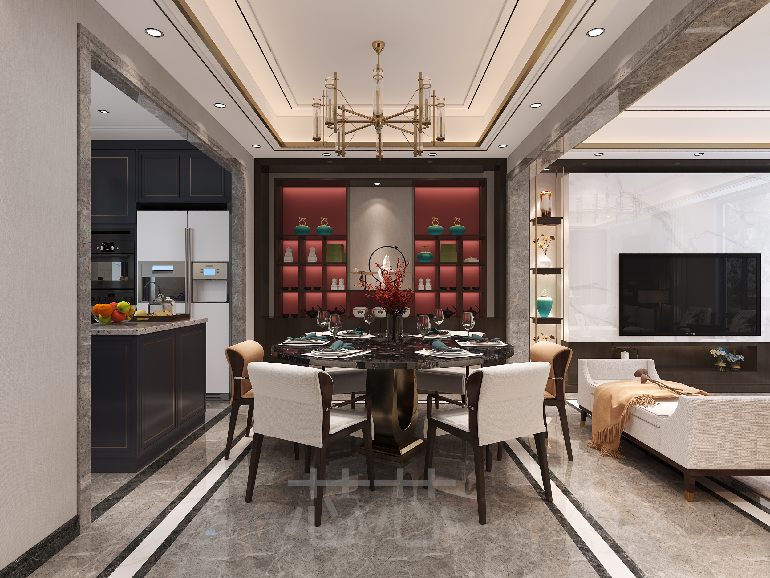 雅致新中式，富丽堂皇的室内设计-2