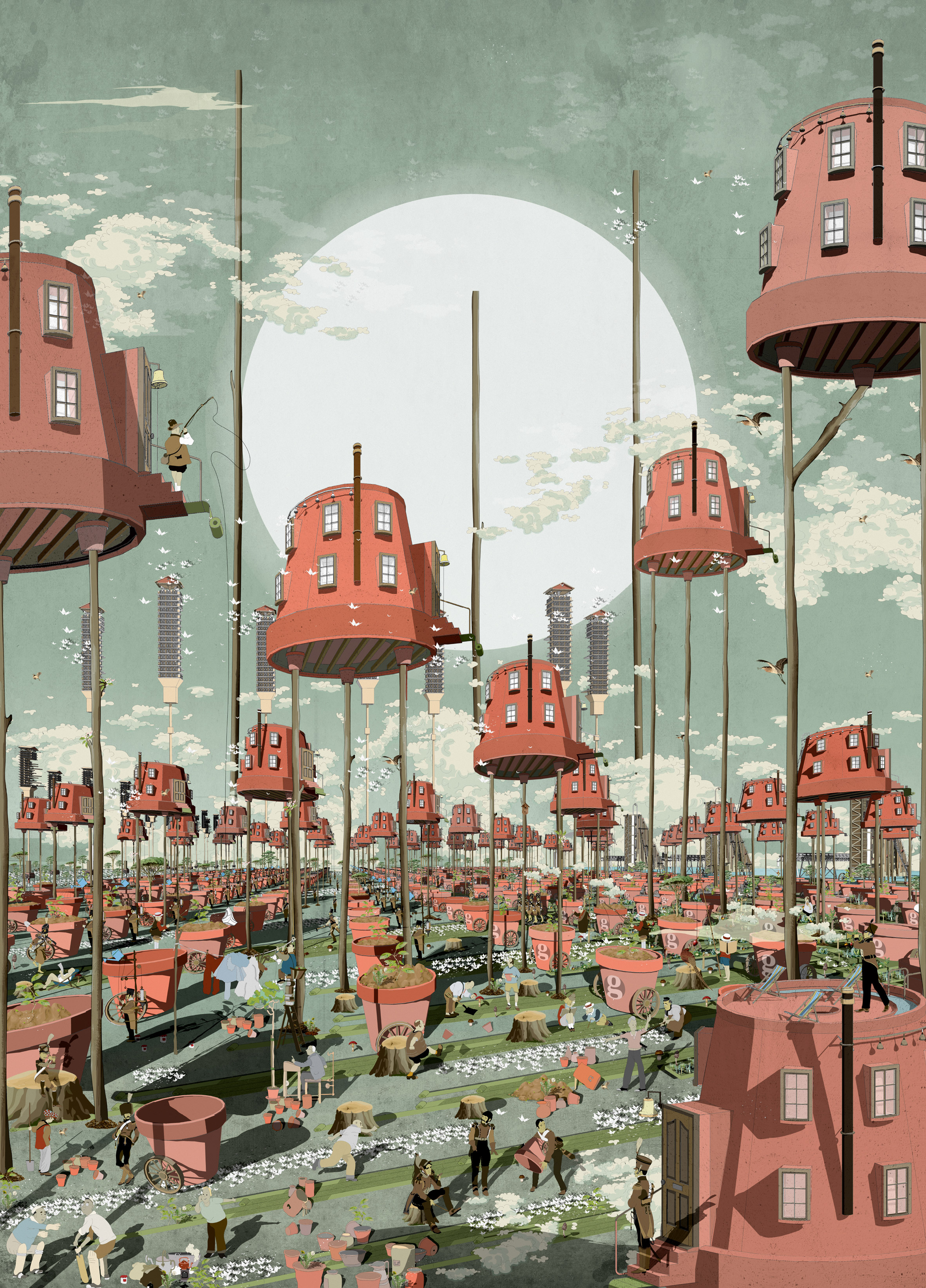 Bartlett student Damien Assini suggests replacing HS2 railway with zero-carbon towns-4