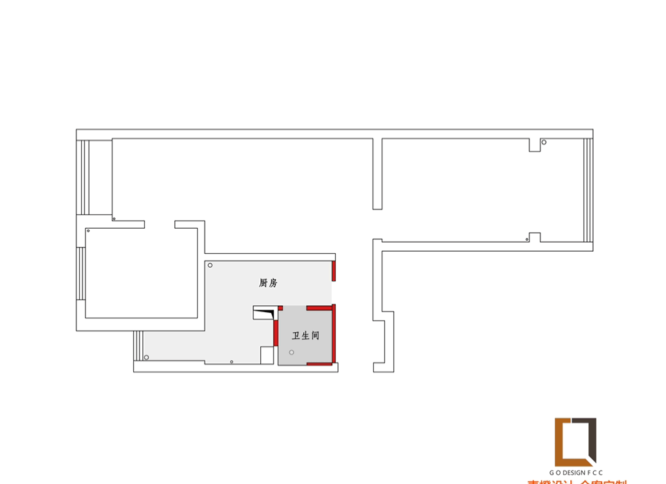 厨房卫生间空间重组,打造宽敞北欧风家居-0