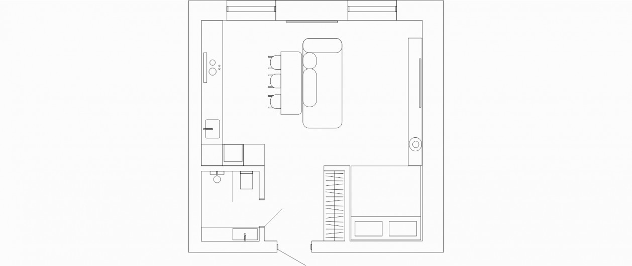 40m2--超现代简约风格-0