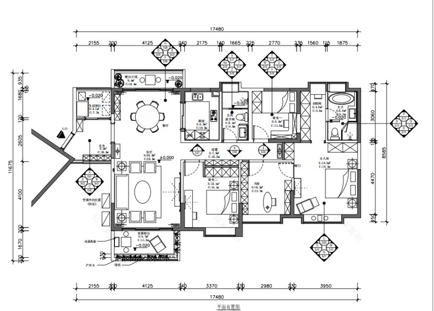 156㎡美式轻奢风,质感与实用兼具-1