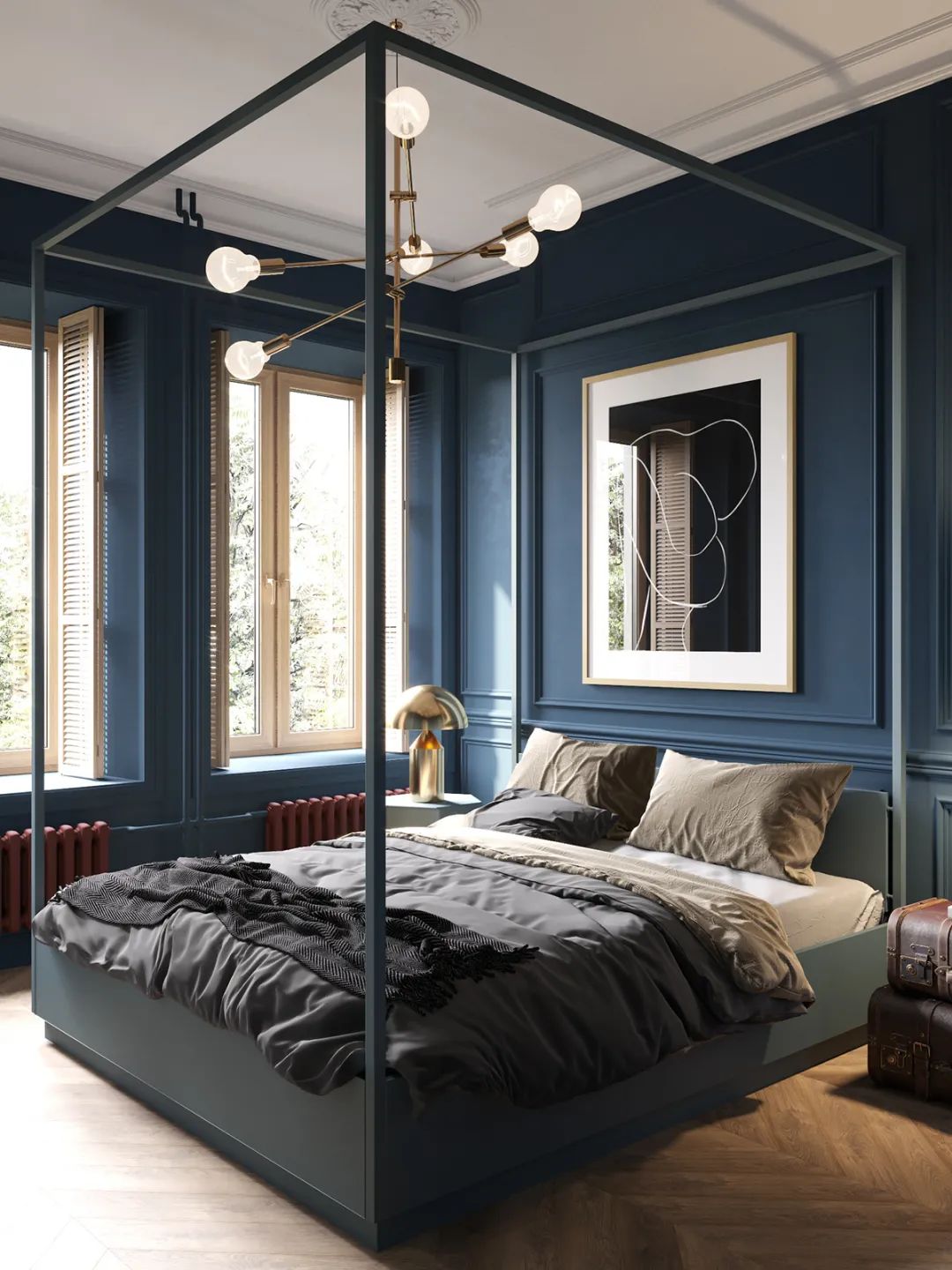 莫斯科 66㎡莫兰迪简约风公寓,玻璃隔断打造开放式空间-62