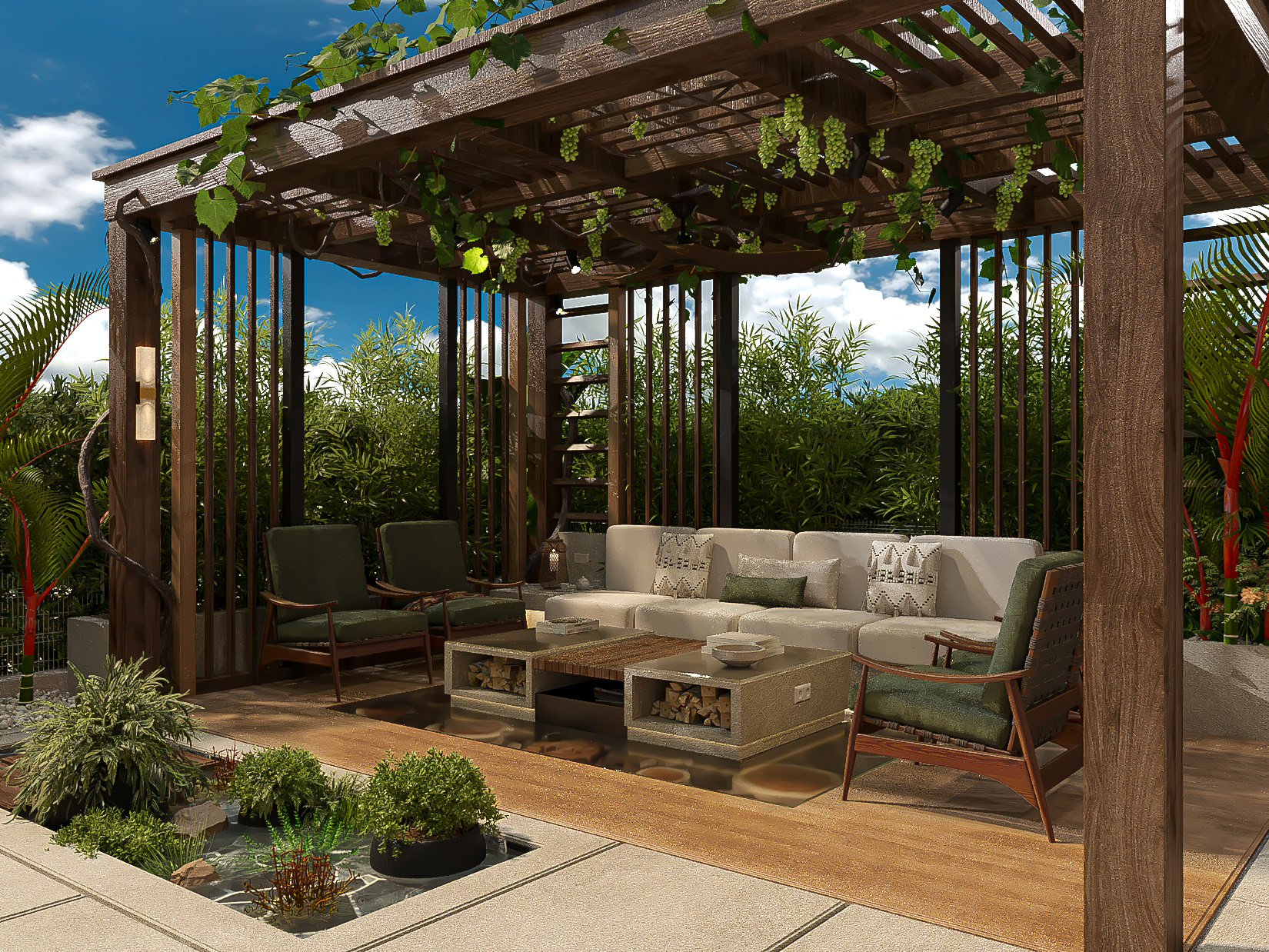 Organic Retreat | Contemporary Outdoor Living Space-44