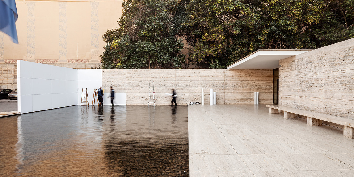 褪去材质的巴塞罗那 Mies van der Rohe Pavilion-17