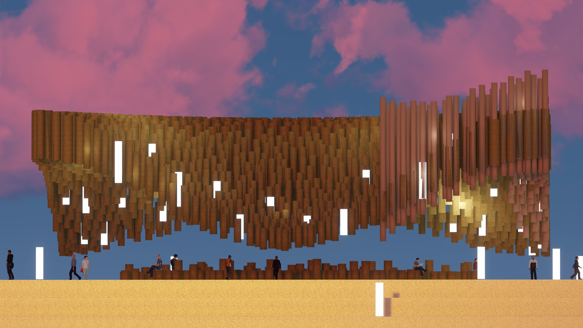 Parametric Shade Musical Bamboo Pavilion-13