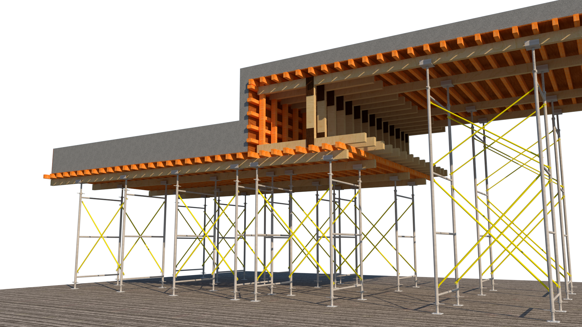 Falsework Acrow V-shore Frame and LVL Main & secondary-9
