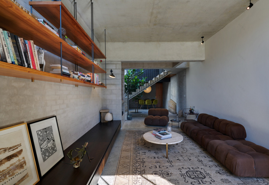 Welsh + Major slots lightwell between Sydney cottage and brick extension-13