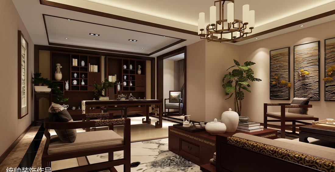 中骏雍景湾新中式联排别墅装修-6