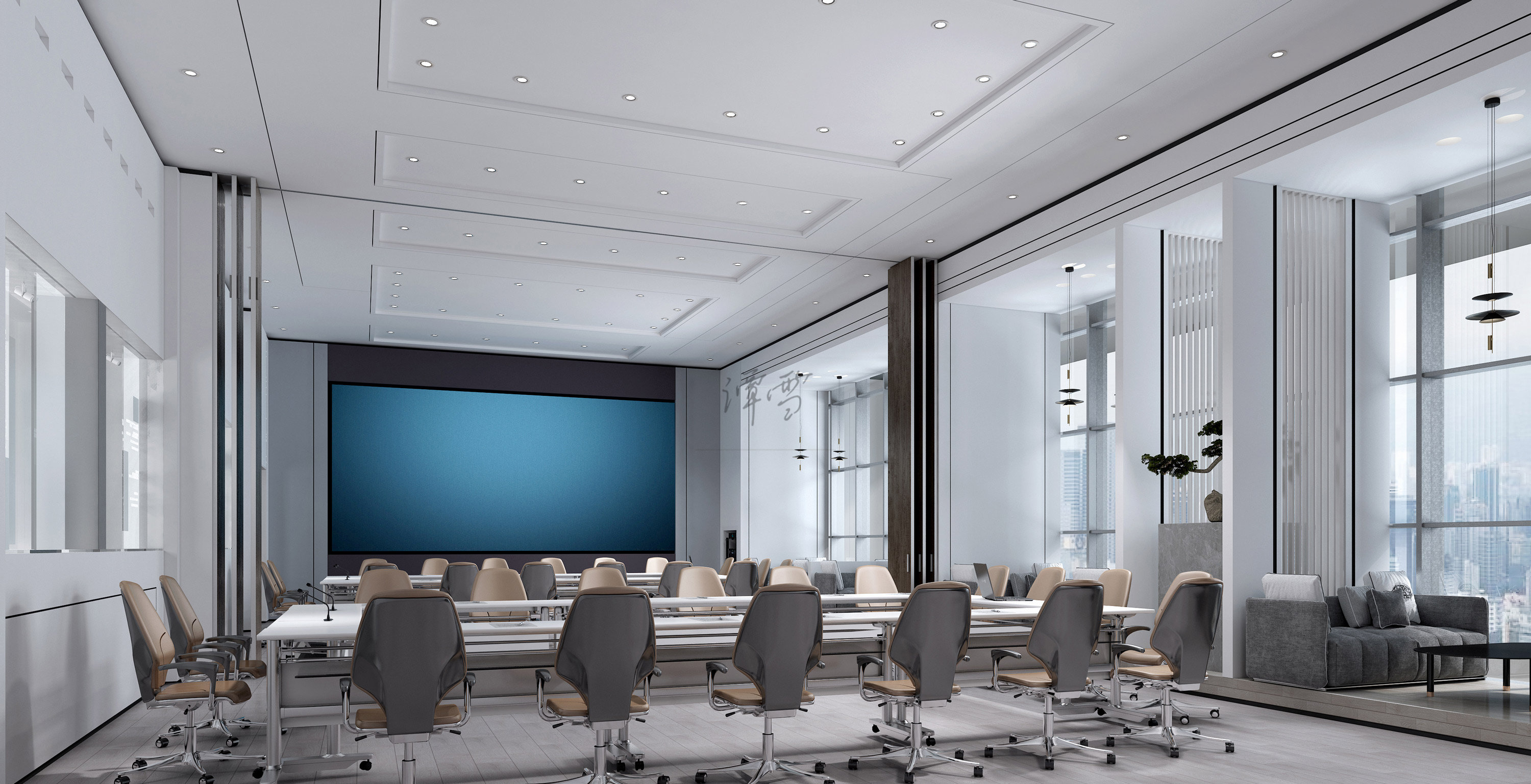 工装/现代办公室效果图案例-9