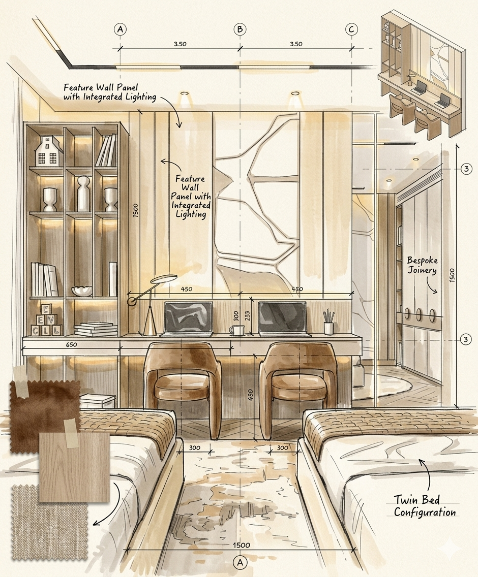 Double bedroom design ( kids bedroom )-8