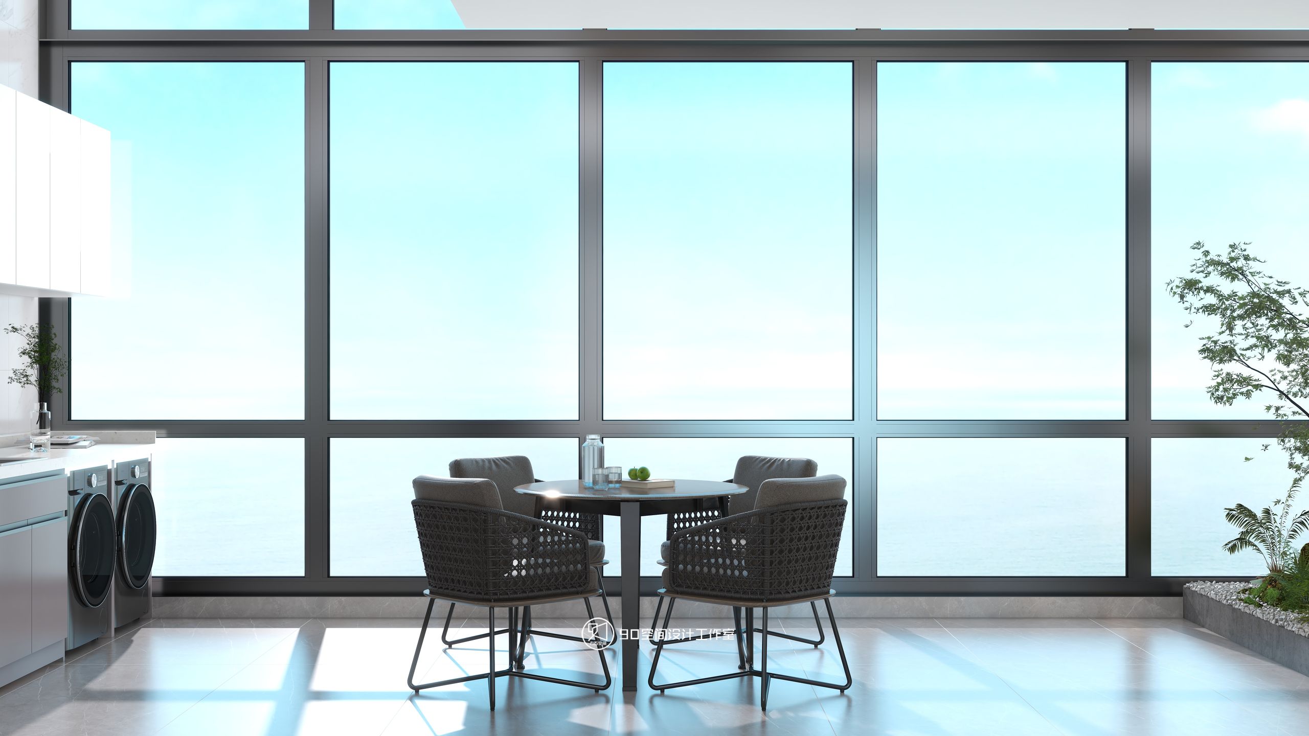 海市蜃楼现代轻奢风格挑高别墅设计丨90 空间设计-12