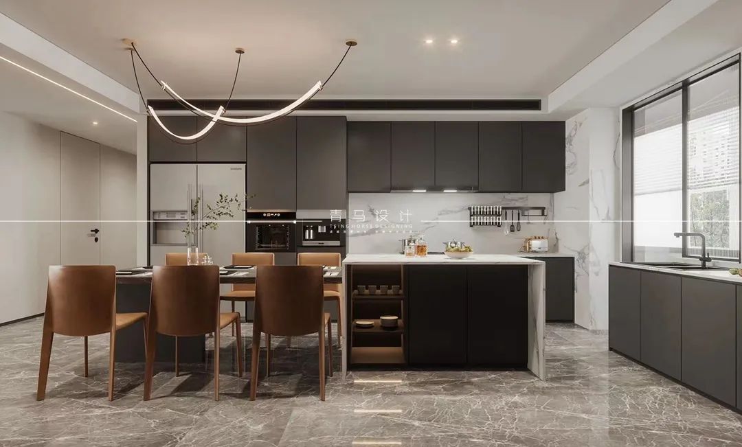 龙湖景粼天序现代简约大平层设计丨青马别墅设计-25