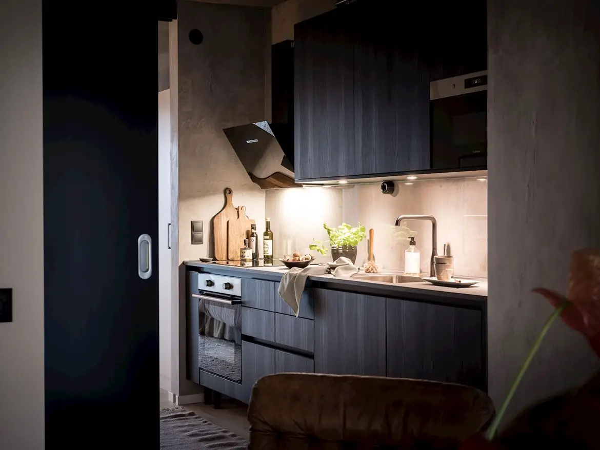 工业风 46m²小户型，原始混凝土墙的独特魅力-8