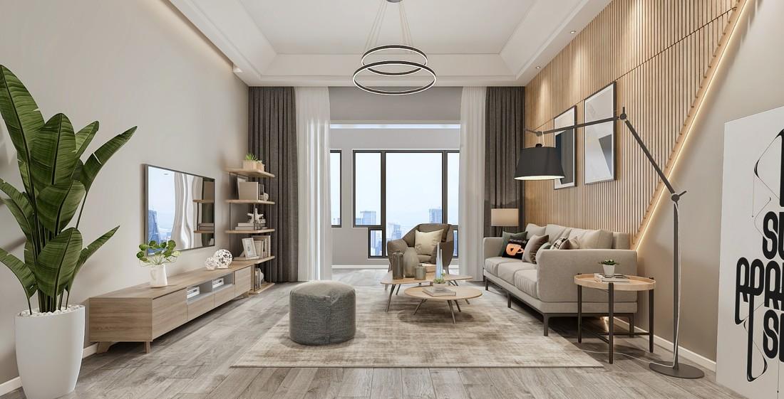 
简约灰搭配暖木色 -1