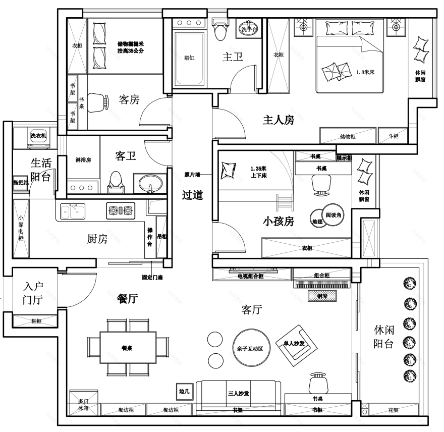 广州亚运城 121 平米北欧风之家 | 原木与色彩的美丽碰撞-3