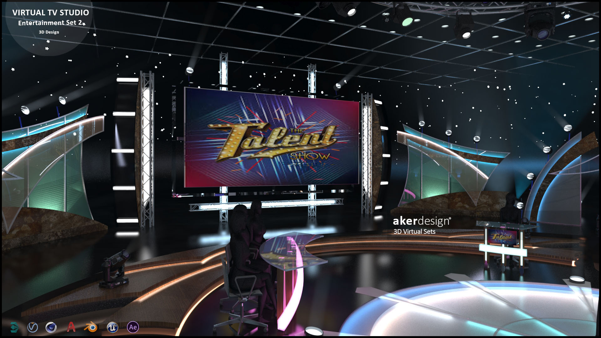 Virtual TV Studio Entertainment Set 2-13