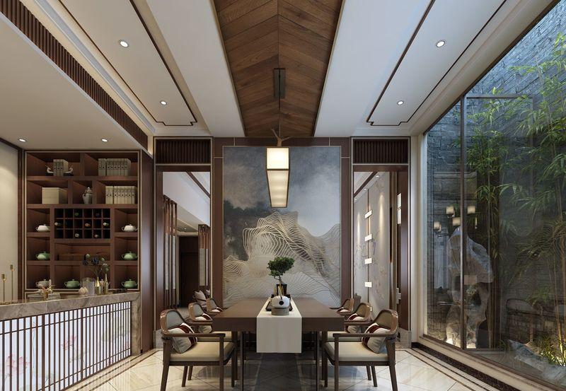 现代中式的对称美学——东方魅影双拼别墅设计-16