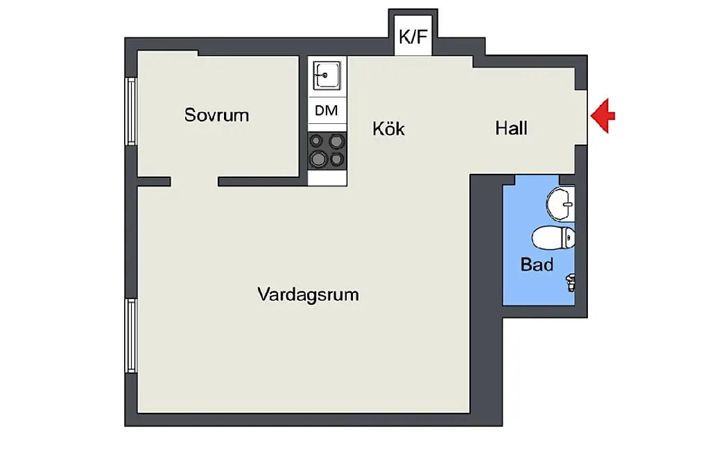 瑞典 38 平米中性风公寓，大胆运用橙色冲浪板打破单调-26