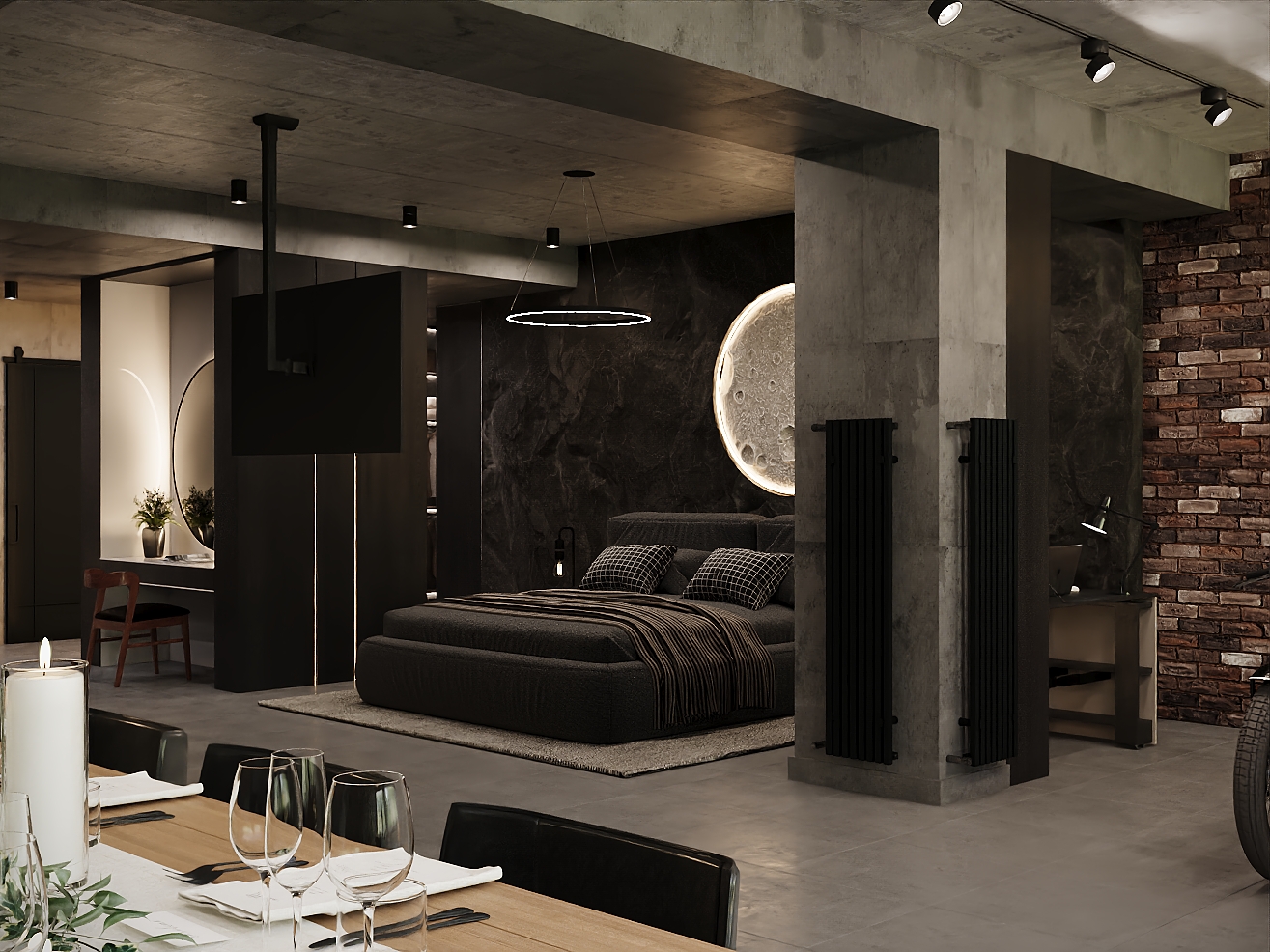 Квартира в стиле лофт-0