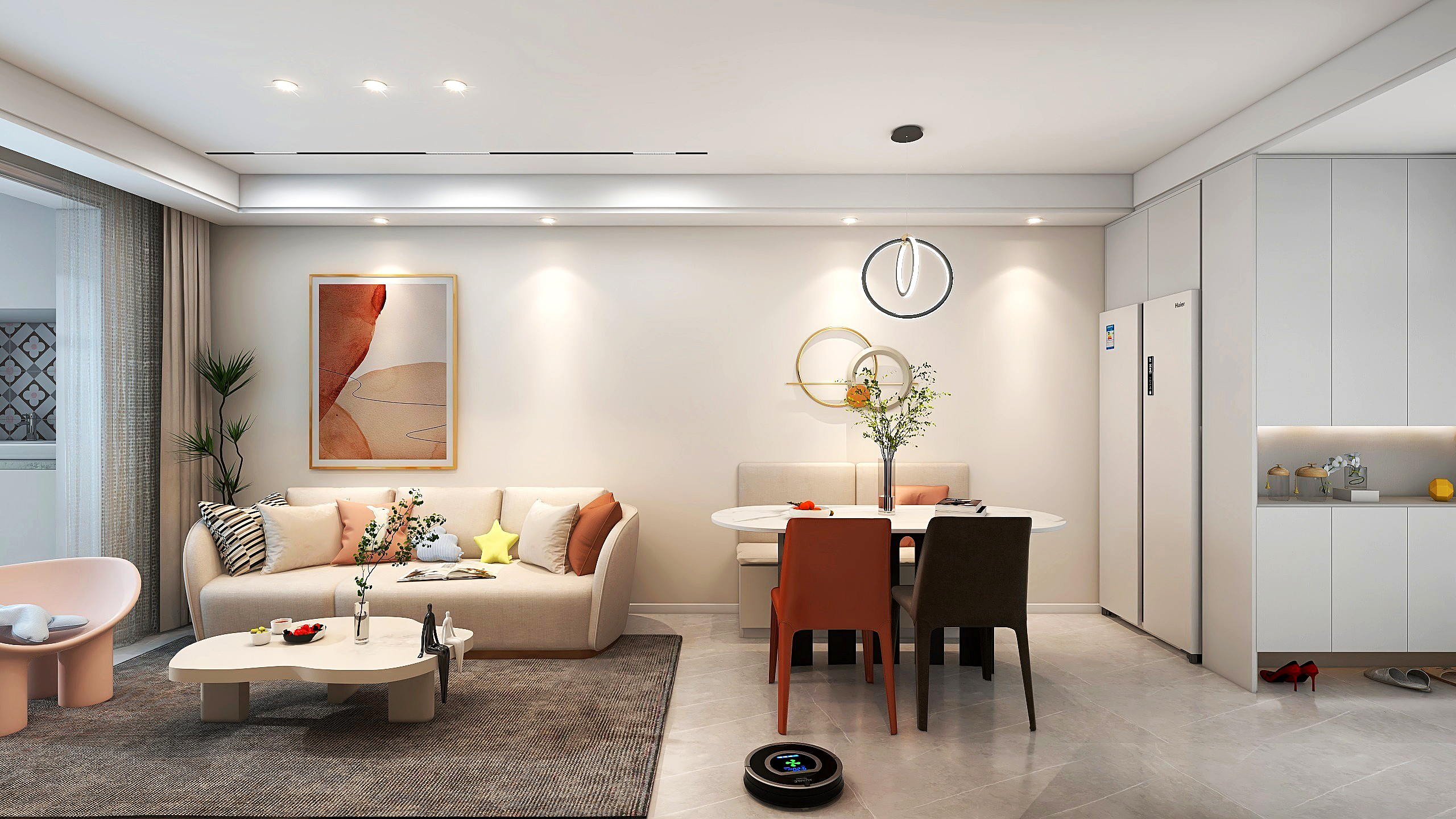 郑州奥体世纪 90 平三房两厅设计丨中国郑州-2