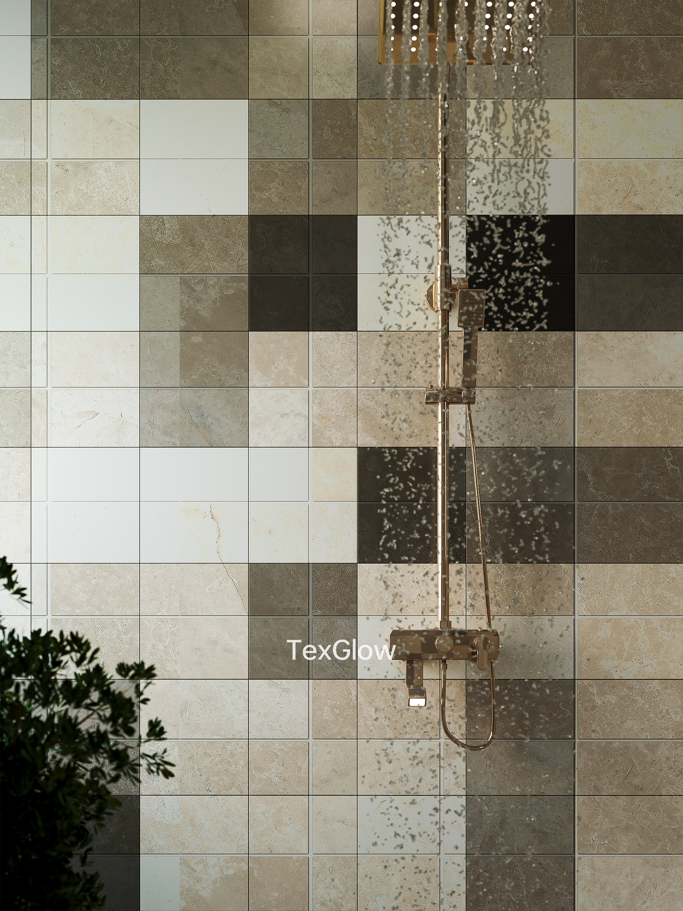 黑白键及墨绿卫浴空间瓷砖搭配项目-4